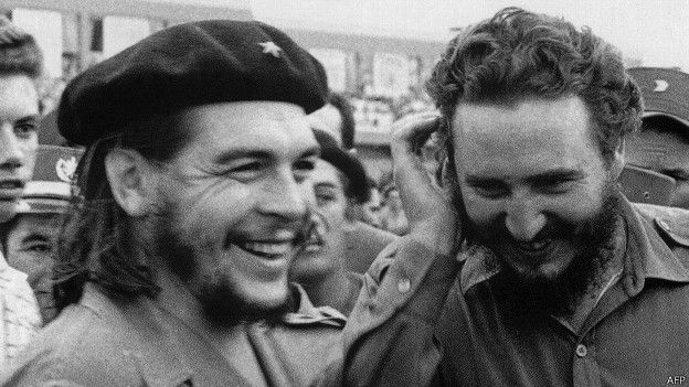 Ernesto Guevara, El Che, y Fidel Castro