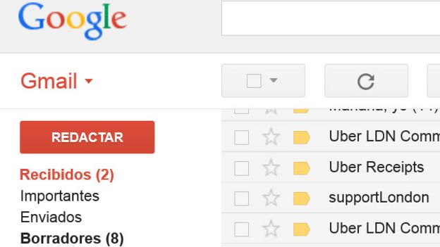 Una pantalla de Gmail