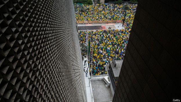 Protesta anti gobierno en Brasil.