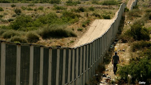 Frontera entre México y Estados Unidos en el estado de Chiihahua