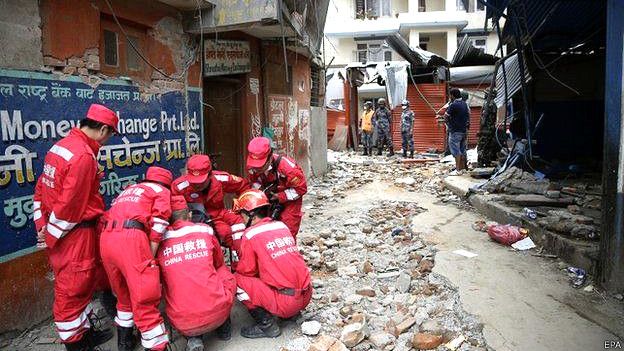 Fuerzas de rescate de China en Nepal