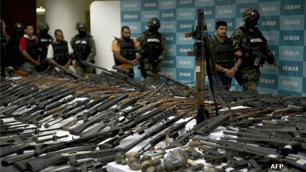 Armas confiscadas a Los Zetas en 2011