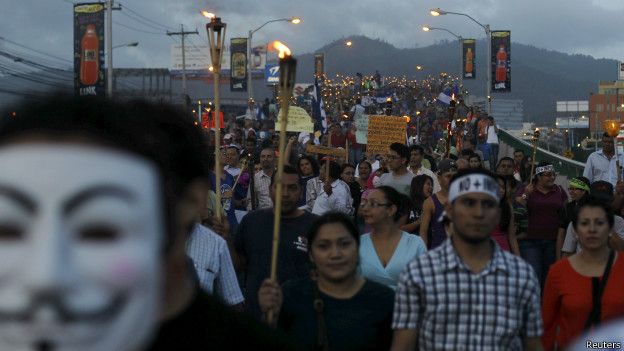 Marcha de las antorchas en Honduras