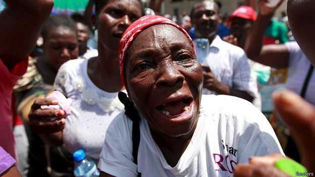 Haitiana en protesta en Santo Domingo
