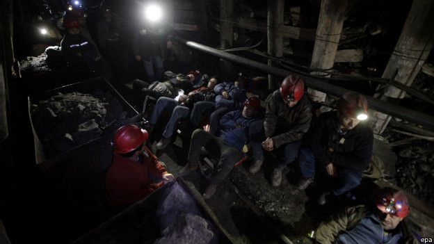 Protesta en la mina Santa Ana