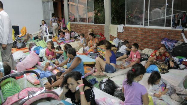 Albergue de desplazados colombianos en Cúcuta