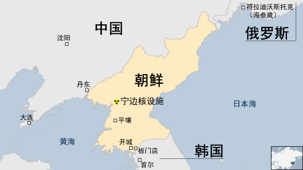 地圖：朝鮮寧邊核設施