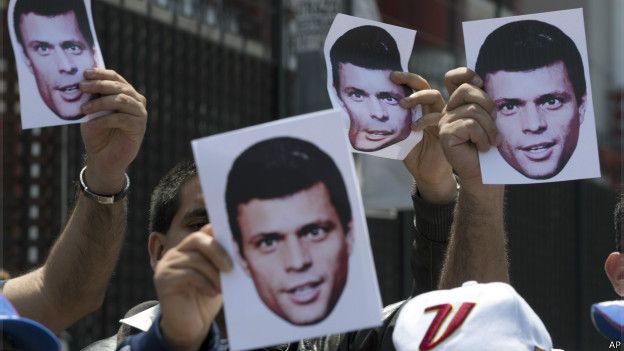 Protesta pidiendo la liberación de Leopoldo López