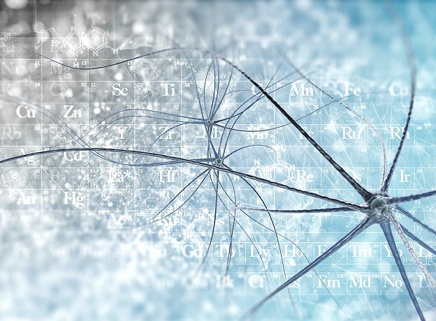 Нейроны на фоне химических эхлементов