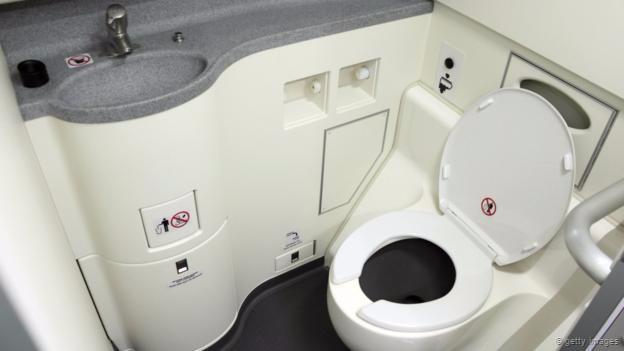 Un baño de un avión