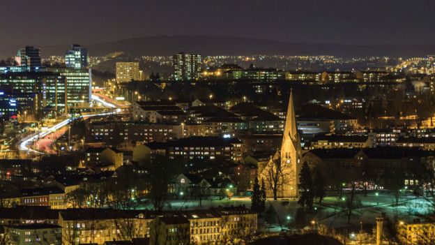 Осло в темноте