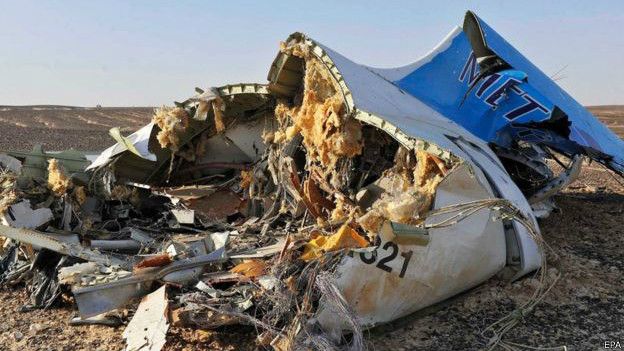 Avión ruso estrellado en el Sinaí