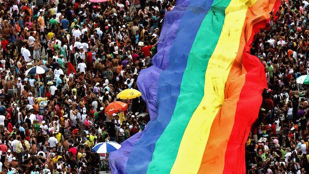 Manifestación gay en Río de Janeiro.