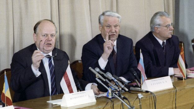 Шушкевич, Ельцин, Кравчук