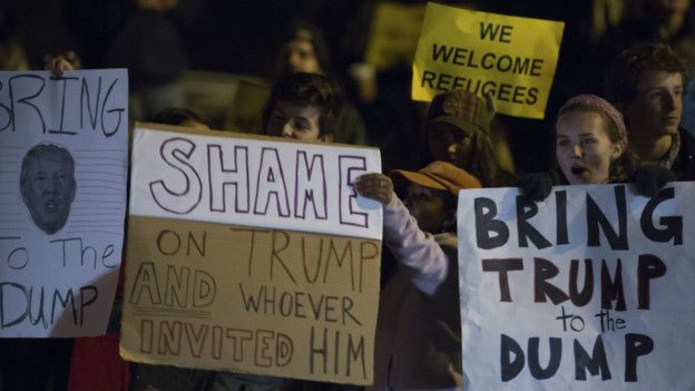 Protesta en contra de Trump