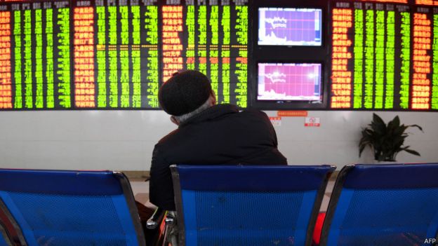Bảng điện tử tại thị trường chứng khoán Trung Quốc