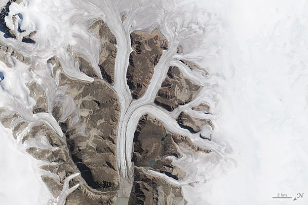 Parque nacional Sirmilik, en Canadá. Foto: NASA