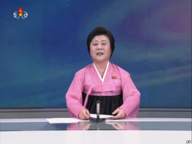 朝鲜中央电视台在平壤时间正午播报了这次核试验的消息