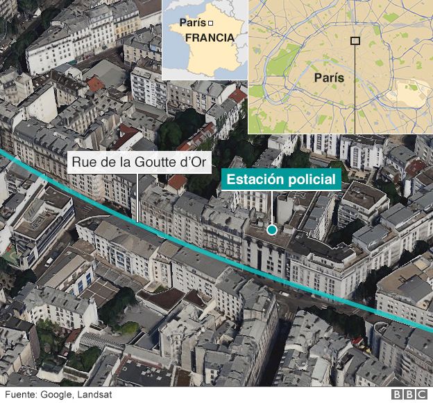 Mapa del ataque en París