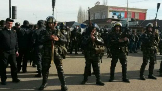 Протесты в городе Сиазань на севере Азербайджана