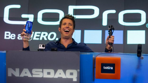 Nicholas Woodman, CEO de GoPro, cuando la empresa salió a cotizar en la bolsa de Nueva York.