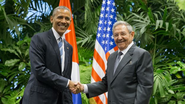 Barack Obama y Raúl Castro