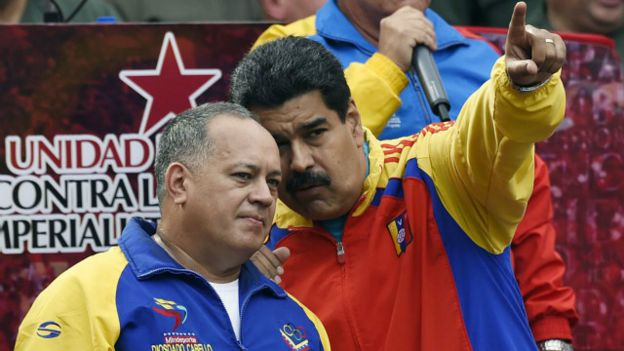 Diosdado Cabello y Nicolás Maduro