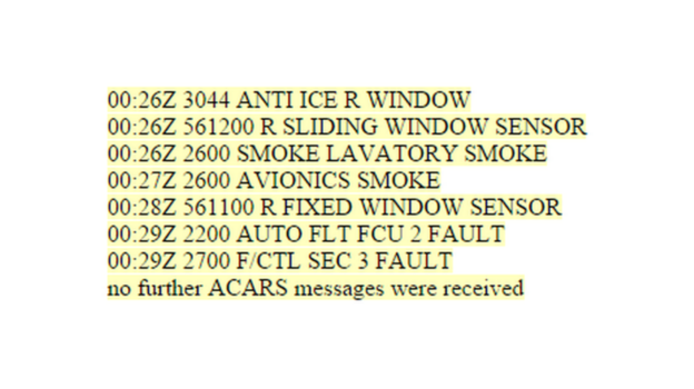 ACARS公布的MS804航班信号记录