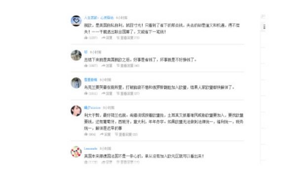 中国网民关注英国公投