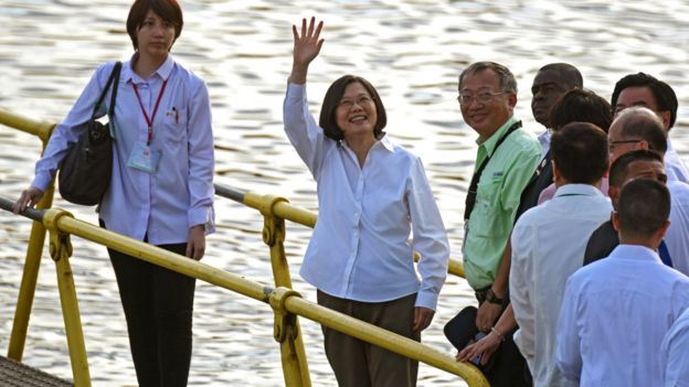 台灣總統蔡英文率團飛抵中美洲建交國巴拿馬出席巴拿馬運河拓寬竣工儀式。