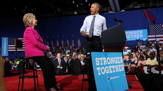 希拉里和奥巴马八年前曾是竞争对手
