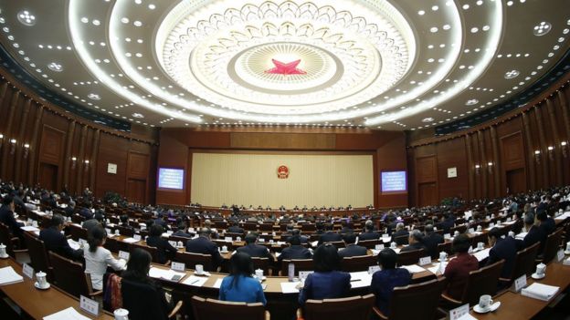 中国全国人大常委会在人民大会堂开会(中新社图片7/11/2016)