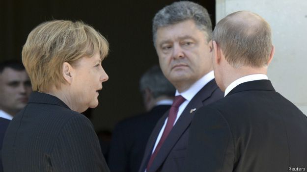Меркель, Порошенко и Путин