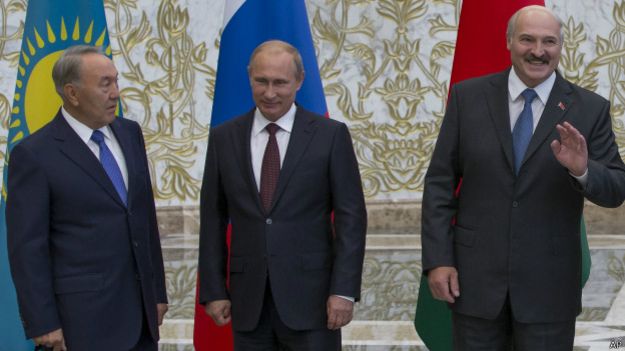 Нурсултан Назарбаев, Владимир Путин и Александр Лукашенко