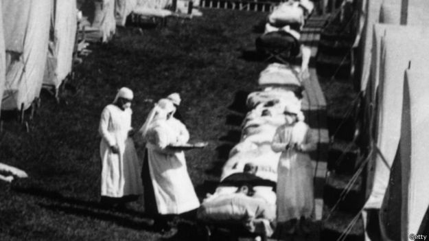 Enfermeras en Massachusetts en 1918