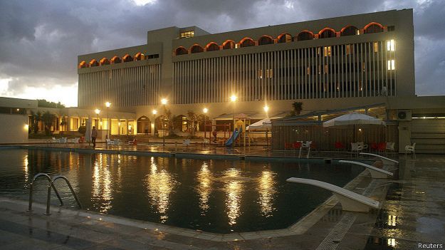Hotel Dar el Salam en Tobruk. La sede del parlamento de Libia.