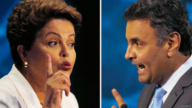 Os candidatos Dilma Rousseff e Aécio Neves