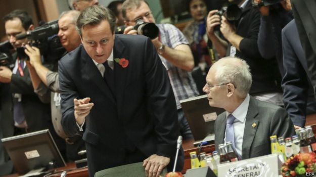 Дэвид Кэмерон на заседании в Брюсселе