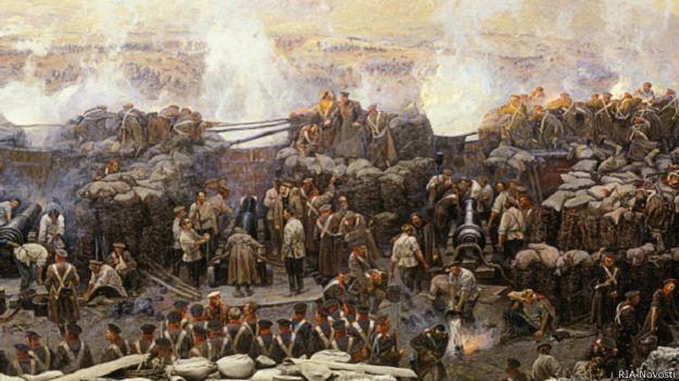 Один из фрагментов панорамы панорамы "Оборона Севастополя 1854-1855 гг."