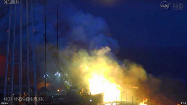 Взрыв ракеты-носителя Antares