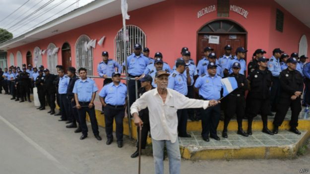 Protesta contra el Canal de Nicaragua en San Jorge Rivas