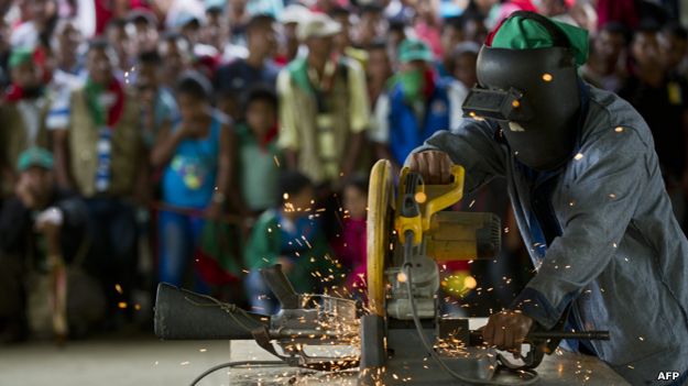 Juicio indígena a milicianos de las FARC en Toribío, Cauca.