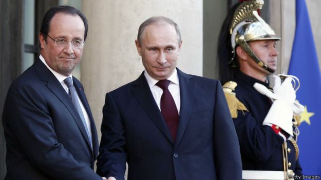 Франсуа Олланд и Владимир Путин