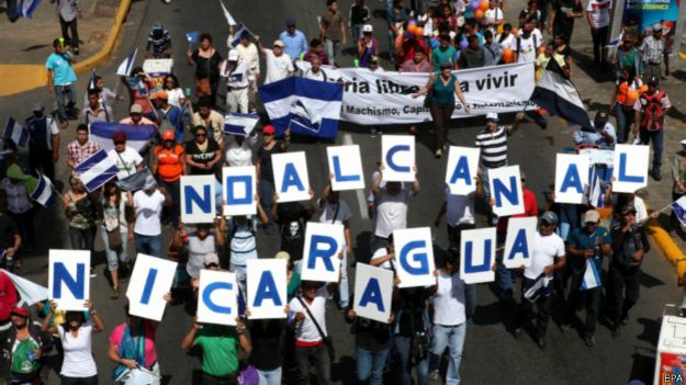 Marcha en contra del Canal de Nicaragua