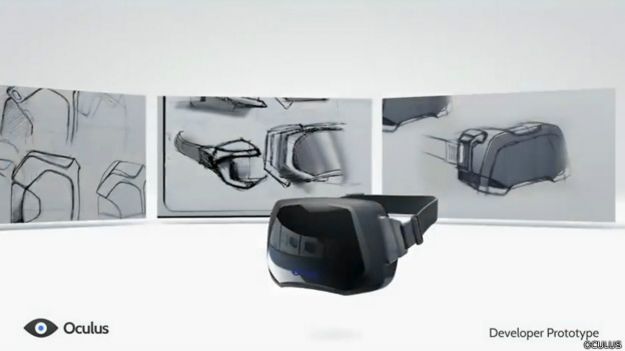 Imagen de un prototipo de Oculus Rift. 