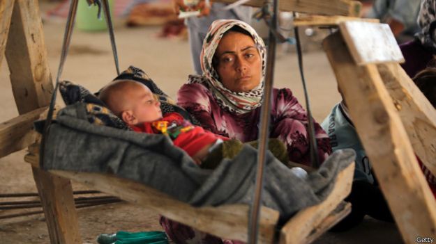 Mujer yazidí refugiada