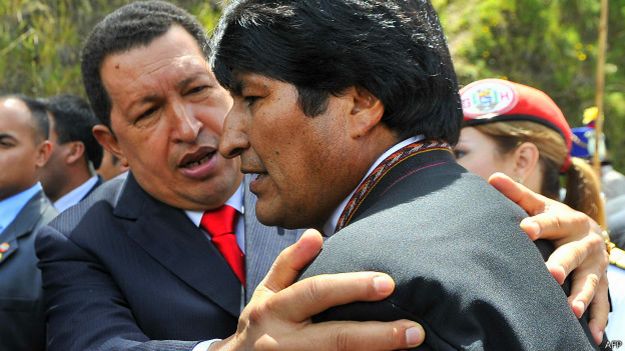 Hugo Chávez y Evo Morales