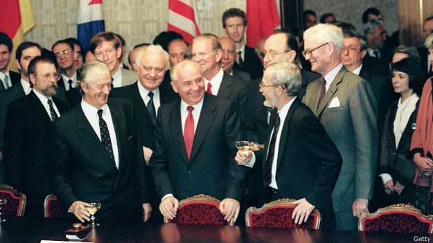 Подписание договора об объединении Германии в Москве 12 сентября 1990 года