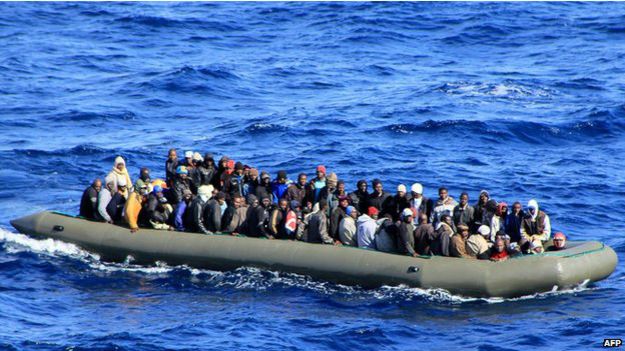 Лодка с мигрантами