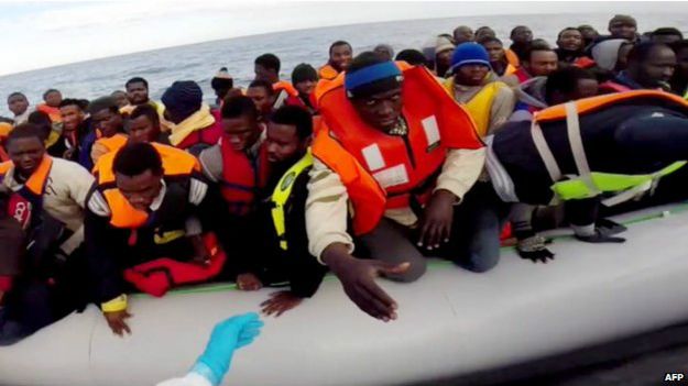 Лодка с мигрантами